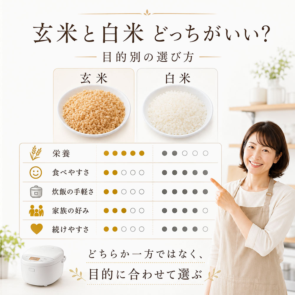 玄米と白米はどっちがいい?目的別の選び方