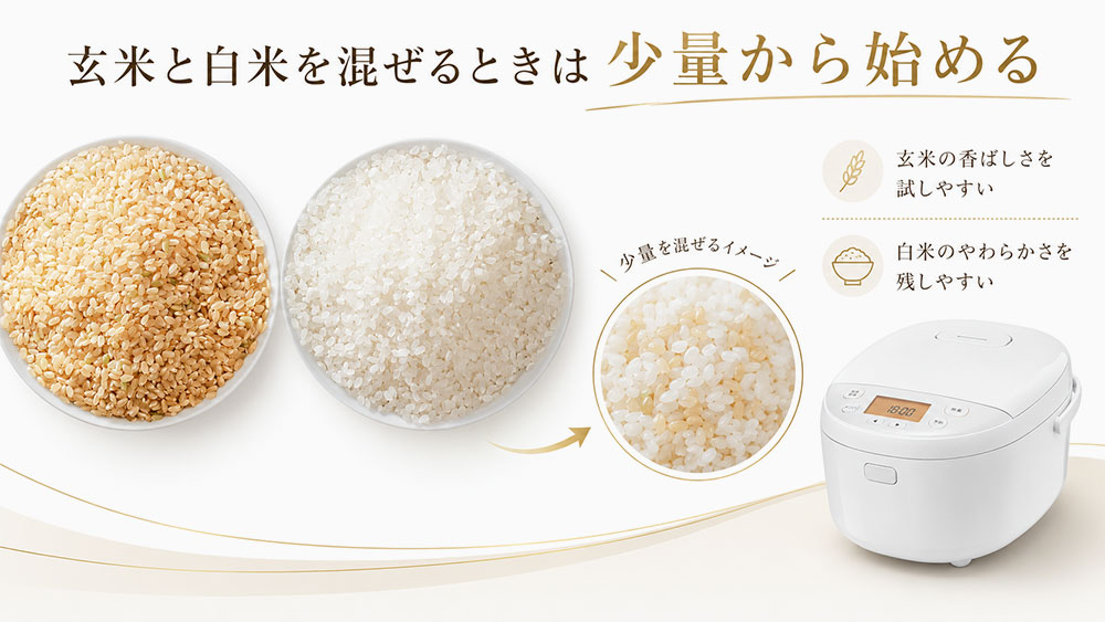 玄米と白米を混ぜるときは少量から始める