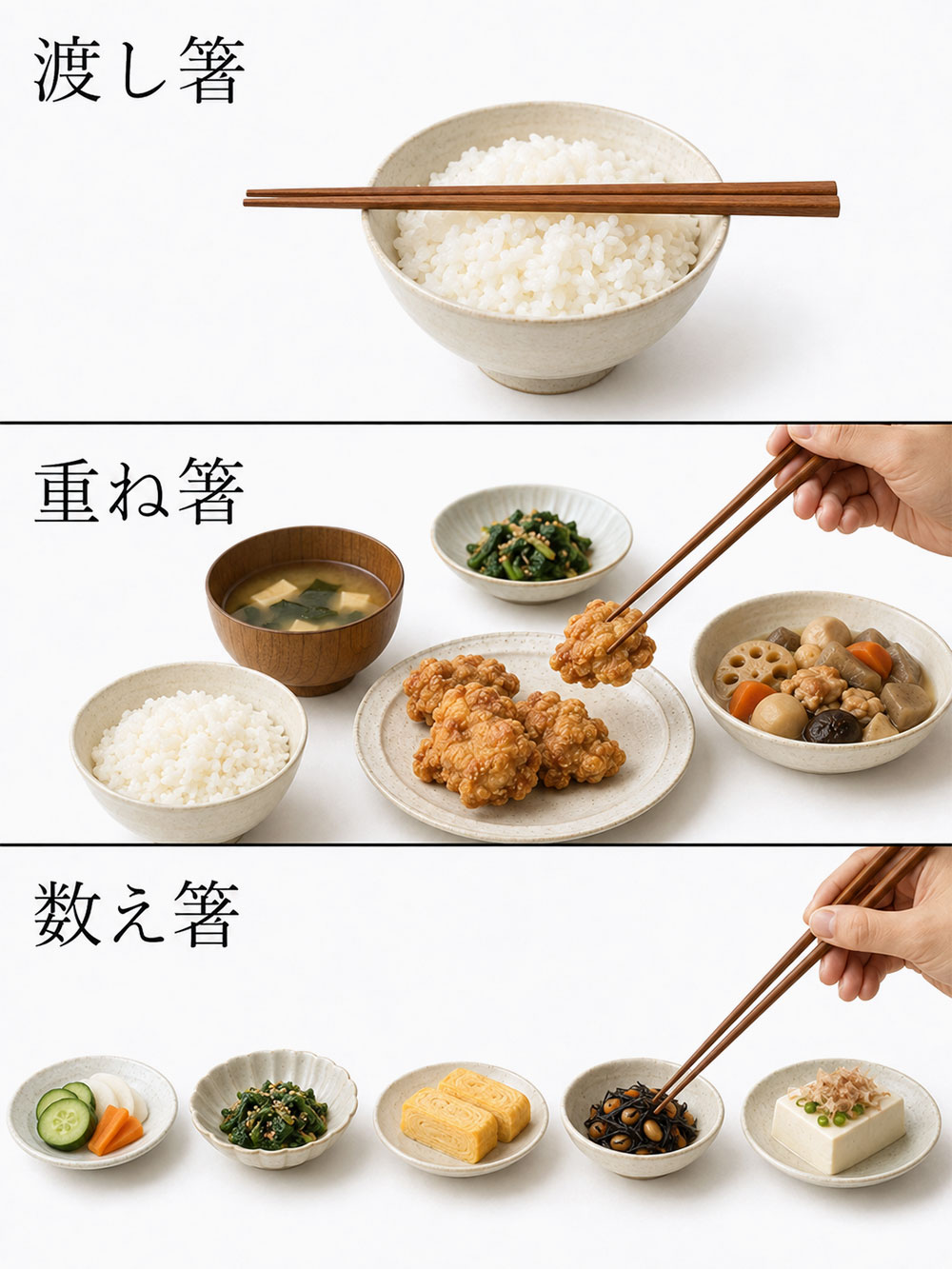 渡し箸・重ね箸・数え箸