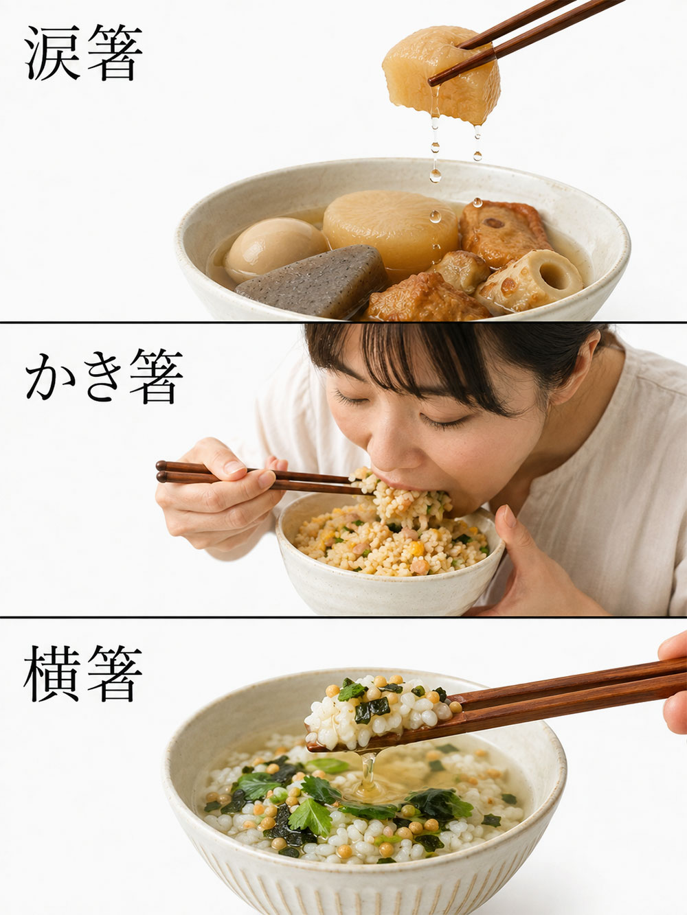 涙箸・かき箸・横箸