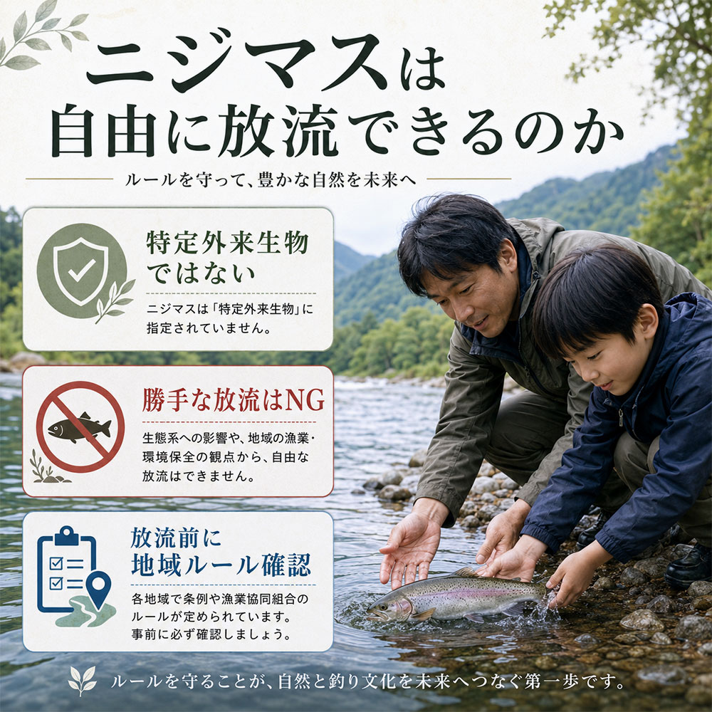 ニジマスは自由に放流できるのか