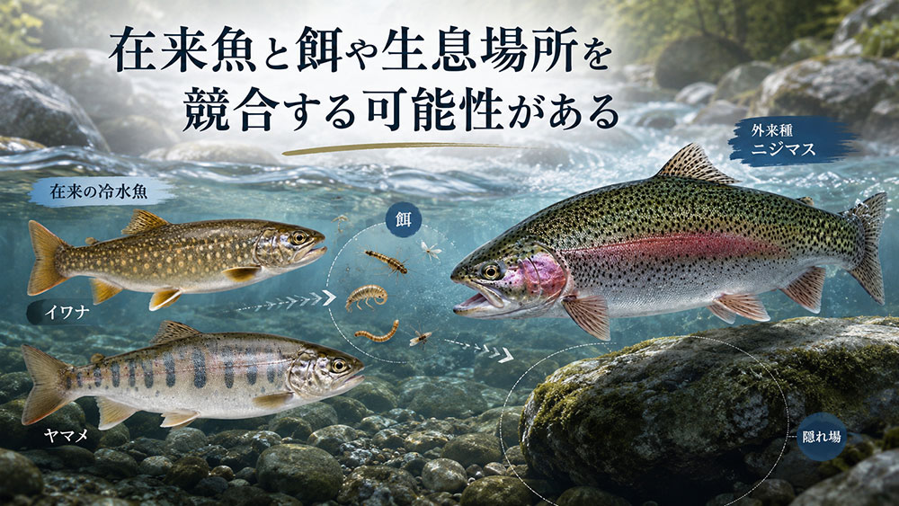 在来魚と餌や生息場所を競合する可能性がある