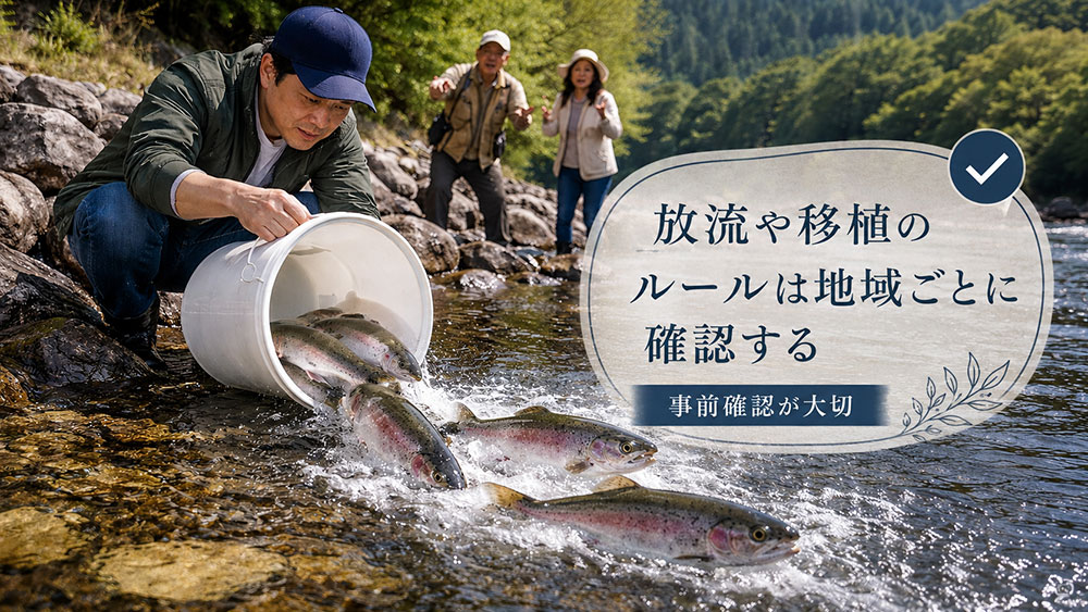 放流や移植のルールは地域ごとに確認する