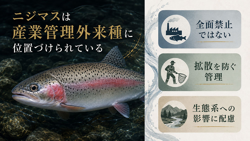 ニジマスは産業管理外来種に位置づけられている