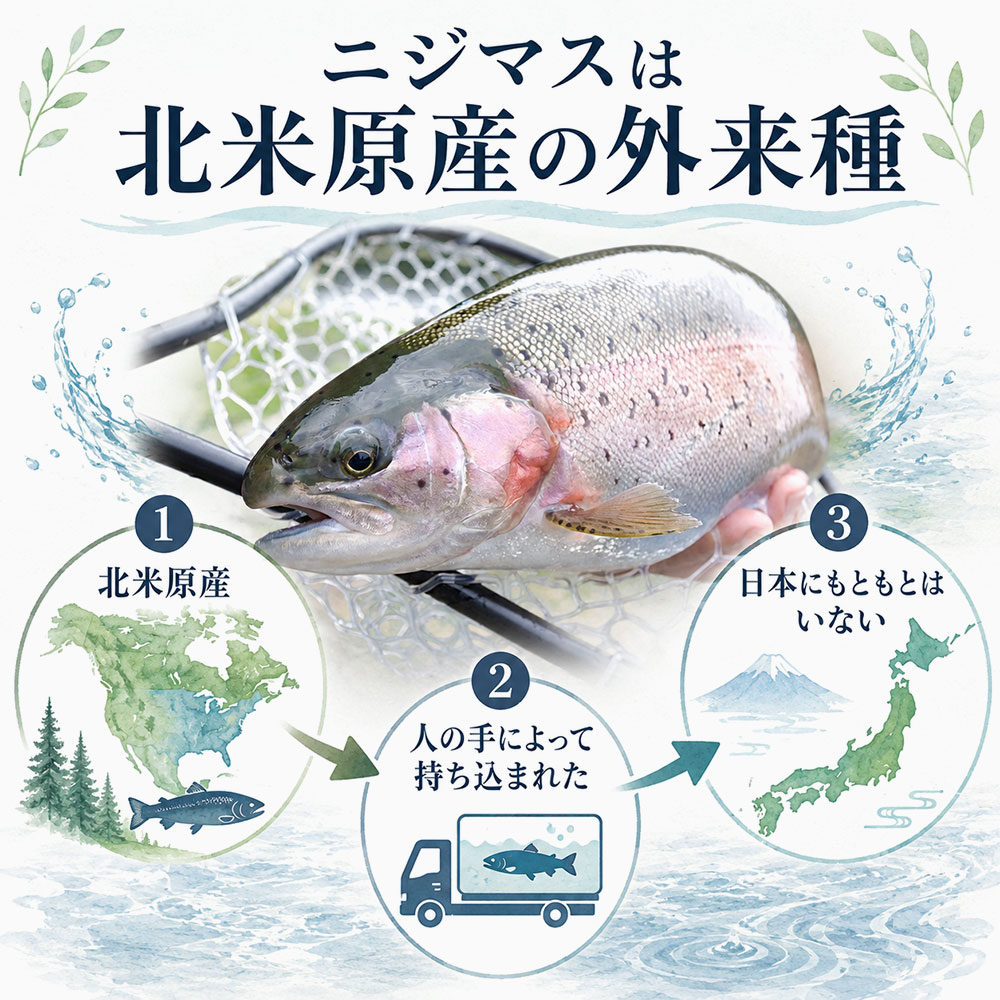 ニジマスは北米原産の外来種