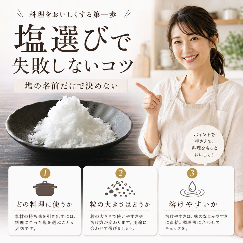 塩の種類・違い・使い分けを一覧で比較