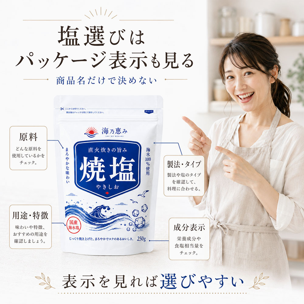 塩を選ぶときにパッケージで確認したいポイント