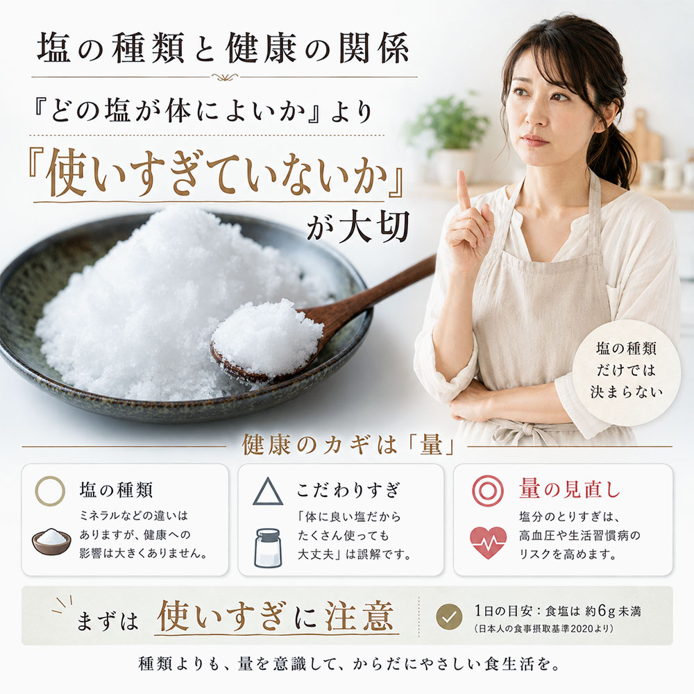 塩の種類と健康の関係