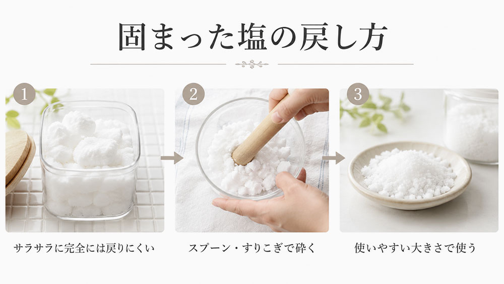 固まった塩の戻し方