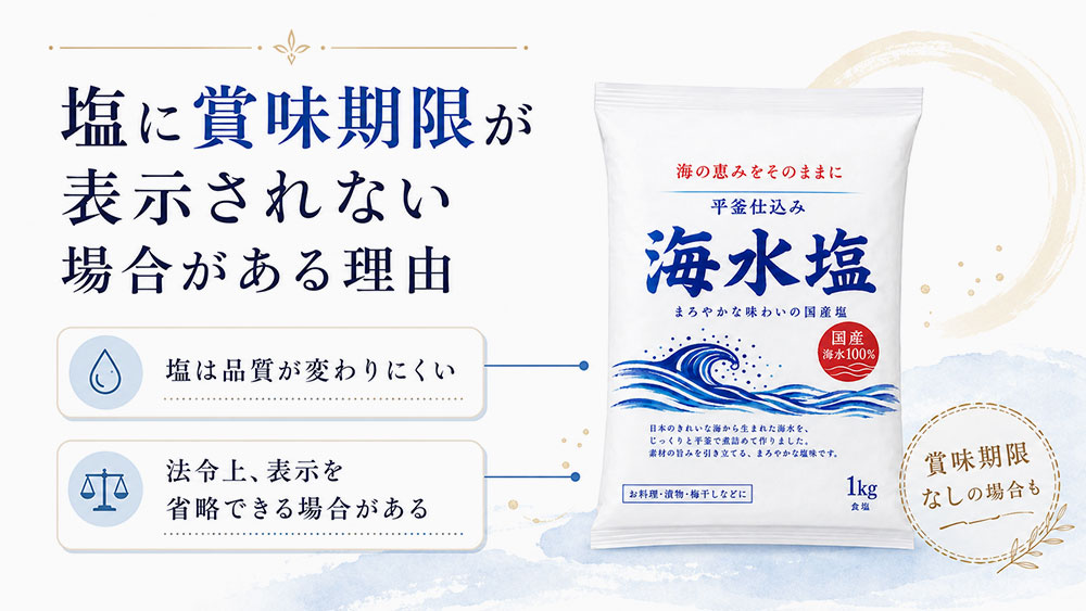 塩に賞味期限が表示されない場合がある理由