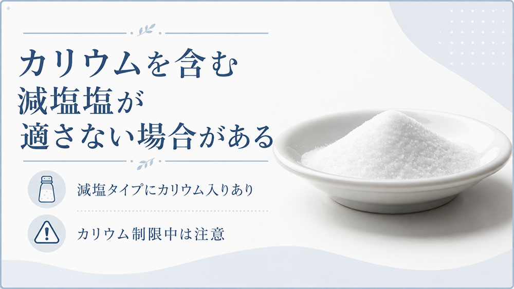 カリウムを含む減塩塩が適さない場合がある