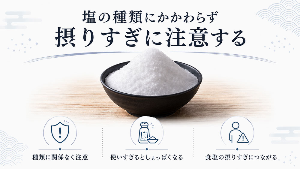 塩の種類にかかわらず摂りすぎに注意する