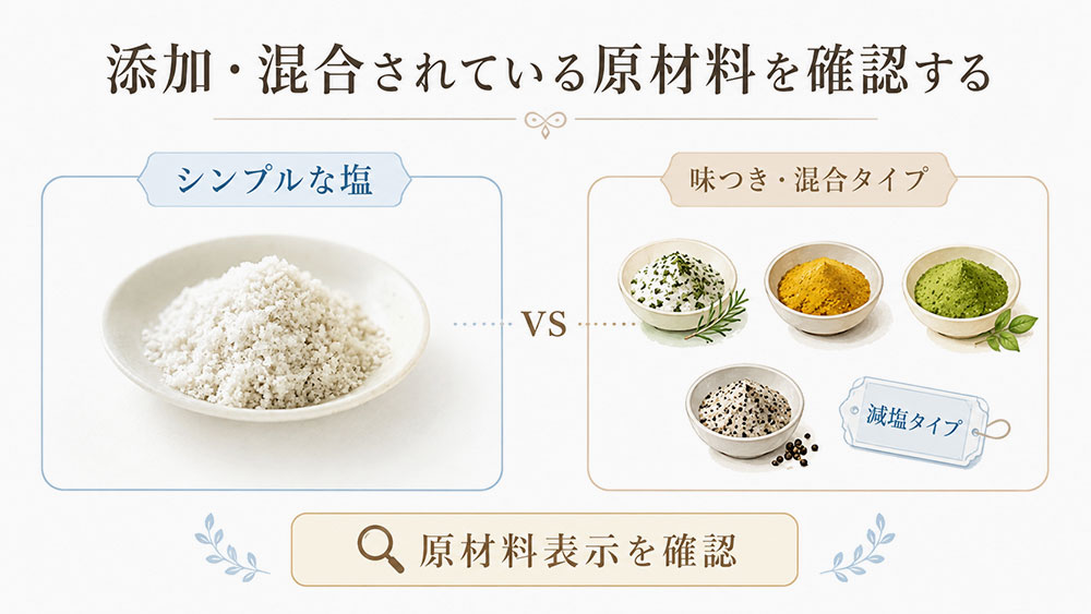 添加・混合されている原材料を確認する