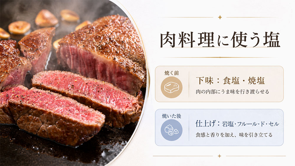 肉料理に使う塩