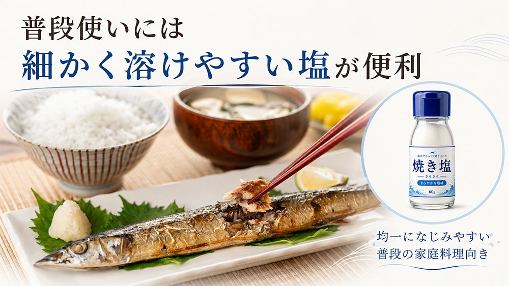 普段使いには細かく溶けやすい塩が便利