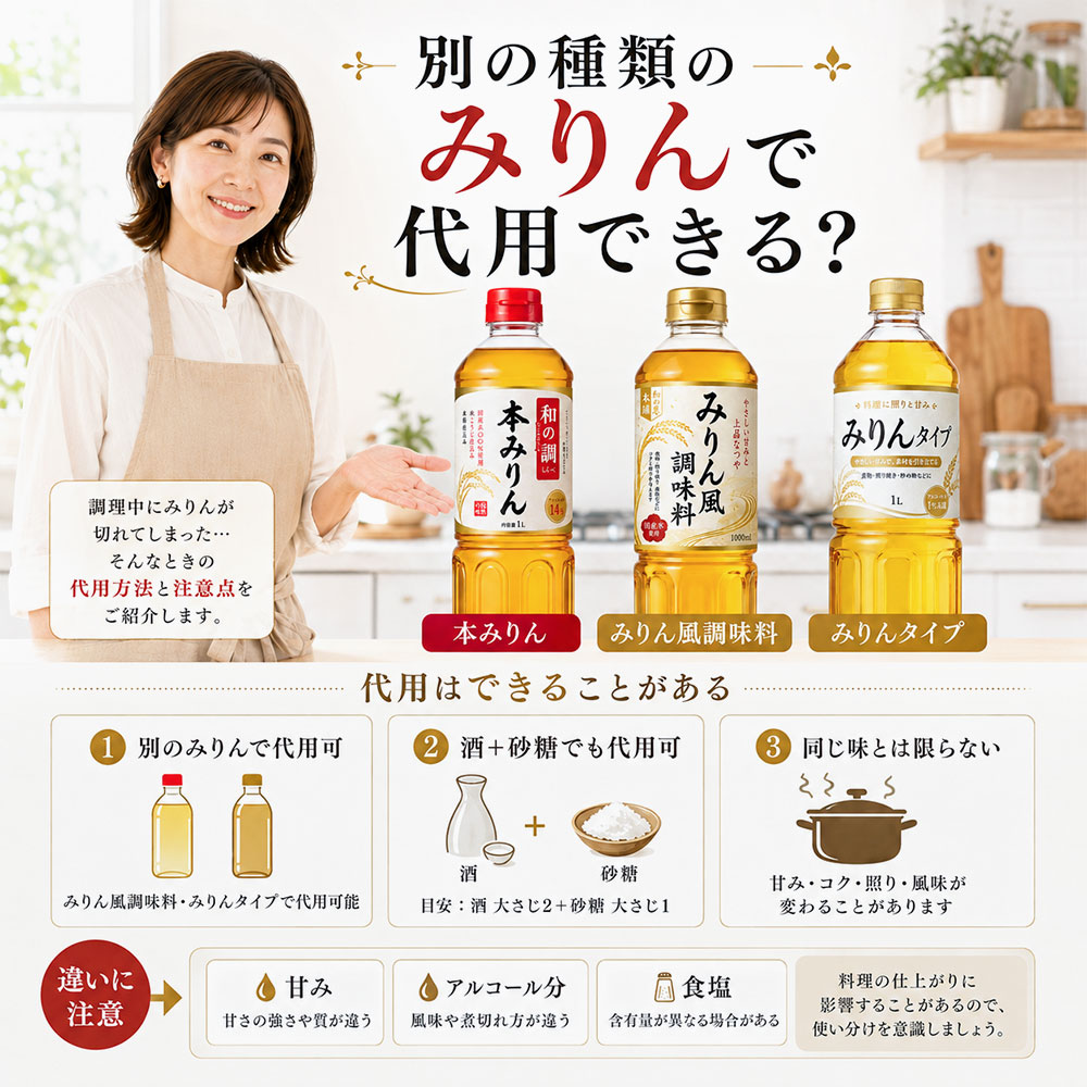 別の種類のみりんで代用できる?