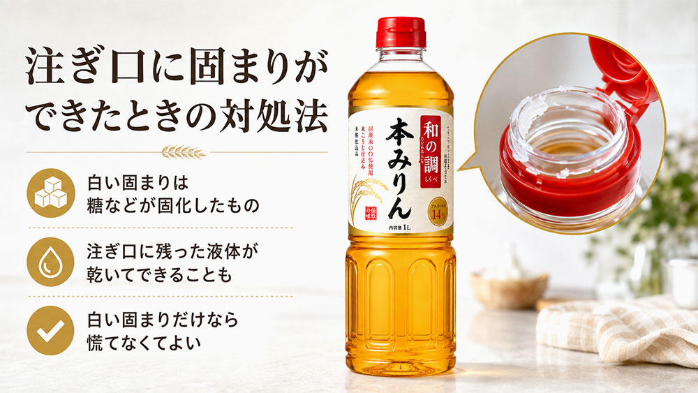 注ぎ口に固まりができたときの対処法
