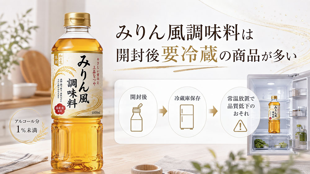 みりん風調味料は開封後要冷蔵の商品が多い