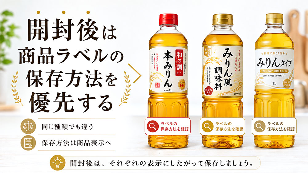 開封後は商品ラベルの保存方法を優先する