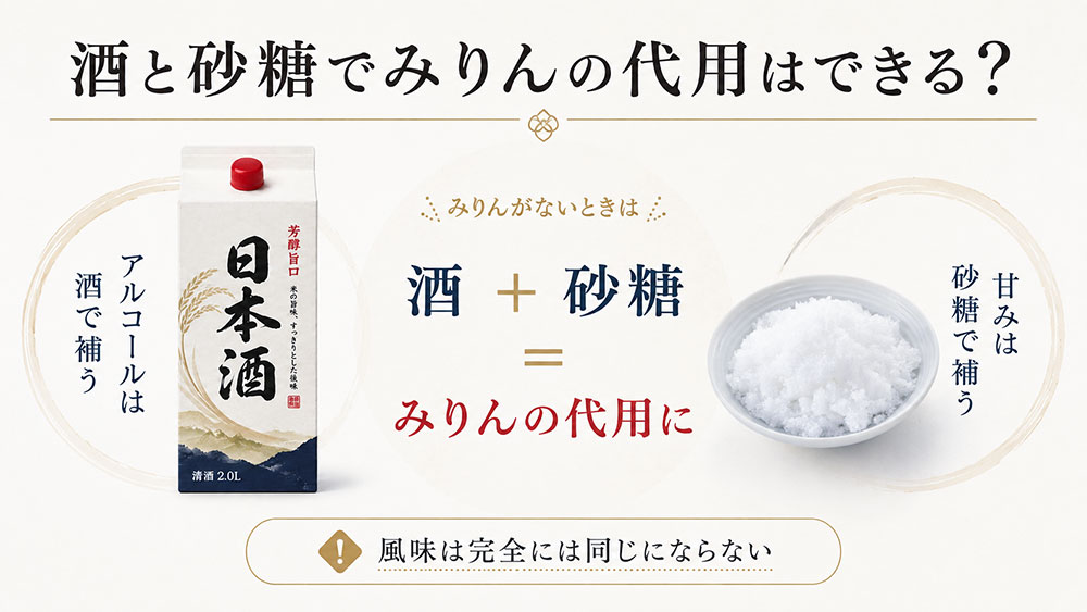 酒と砂糖でみりんの代用はできる?