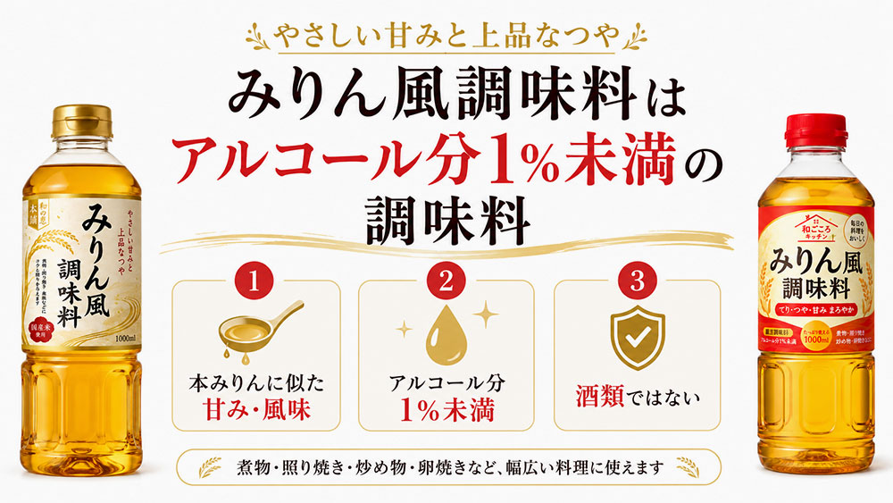 みりん風調味料はアルコール分1%未満の調味料