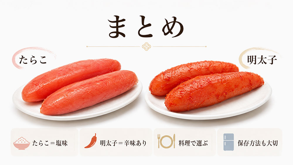たらこと明太子の違い:まとめ
