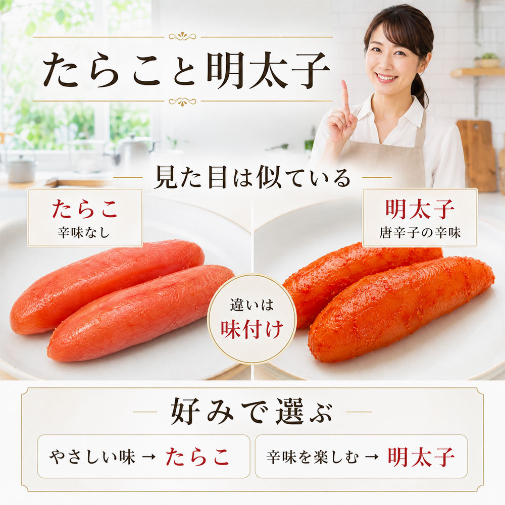 たらこと明太子の違いを比較