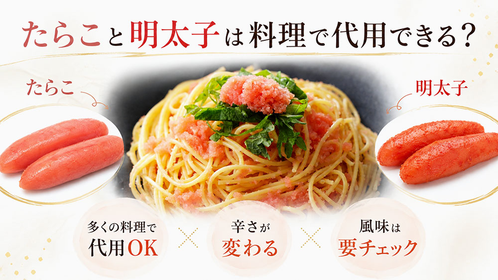 たらこと明太子は料理で代用できる?