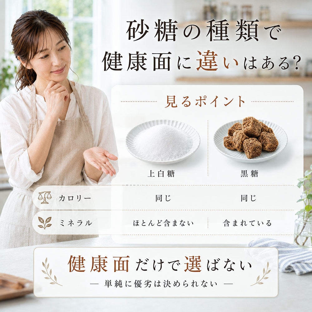 砂糖の種類で健康面に違いはある?
