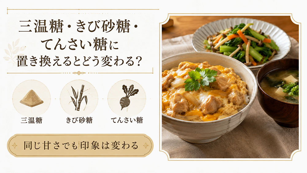 三温糖・きび砂糖・てんさい糖に置き換えるとどう変わる?