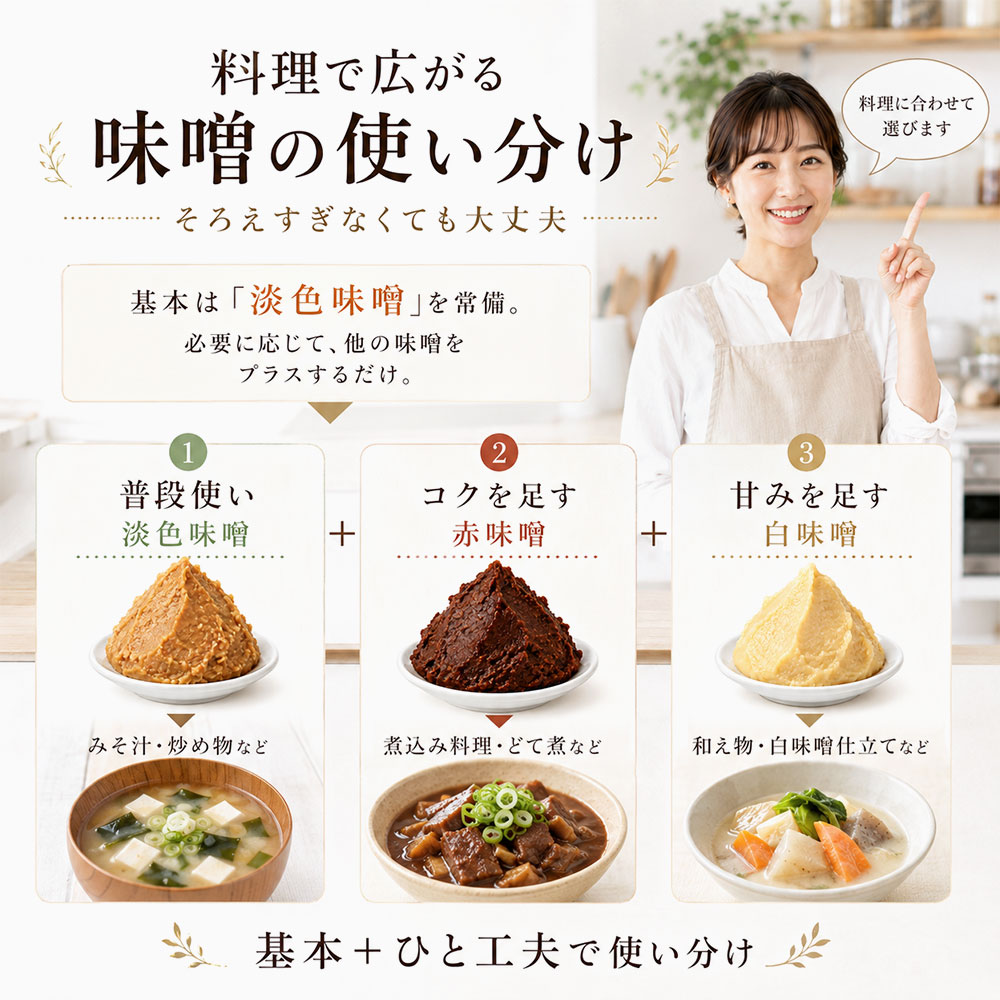 味噌の特徴を活かした料理別の使い分け