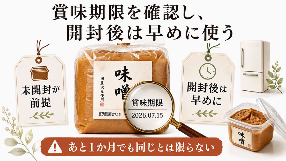 賞味期限を確認し、開封後は早めに使う