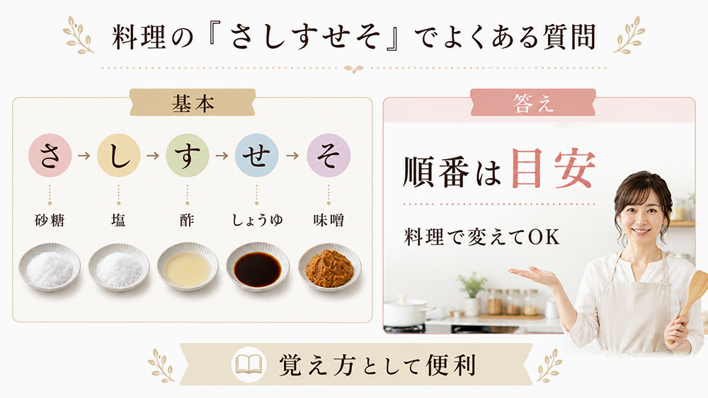 料理の「さしすせそ」でよくある質問