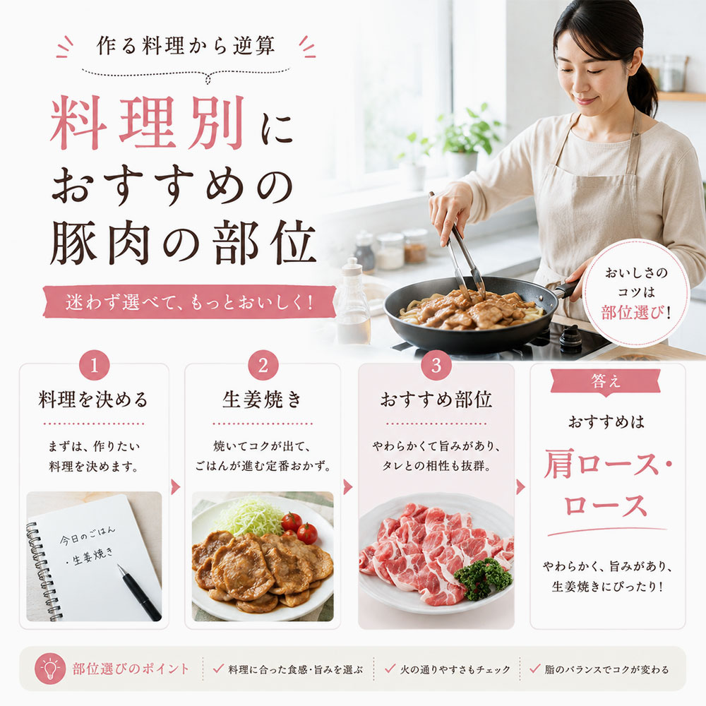 料理別におすすめの豚肉の部位