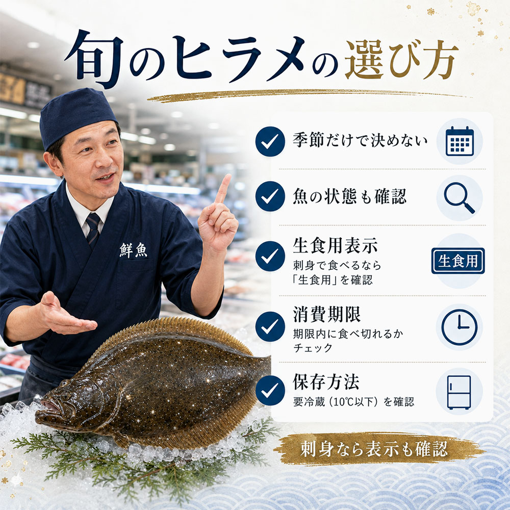 旬のヒラメの選び方