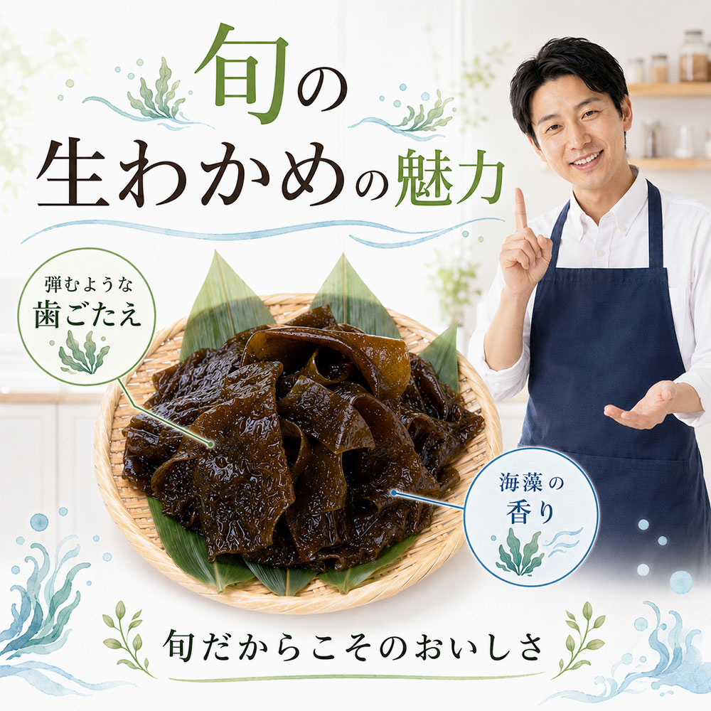 旬の生わかめならではの食感と香り