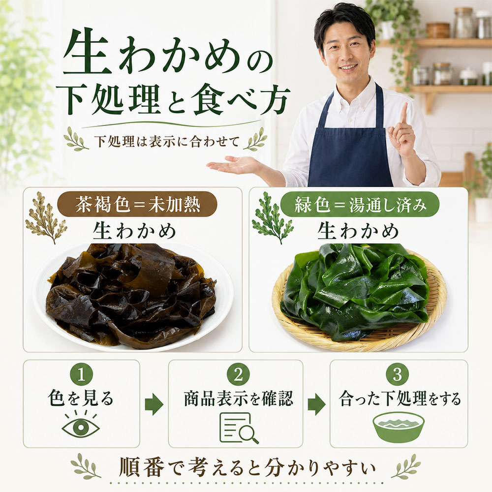 生わかめの下処理と食べ方