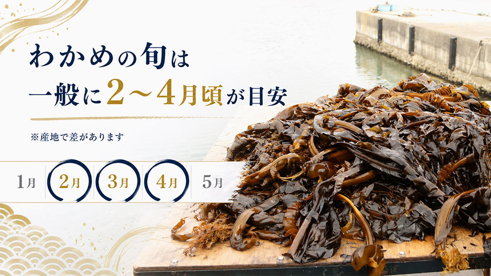 わかめの旬は一般に2〜4月頃が目安