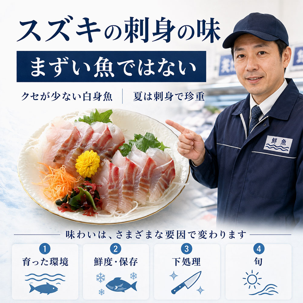 スズキの刺身はまずい?