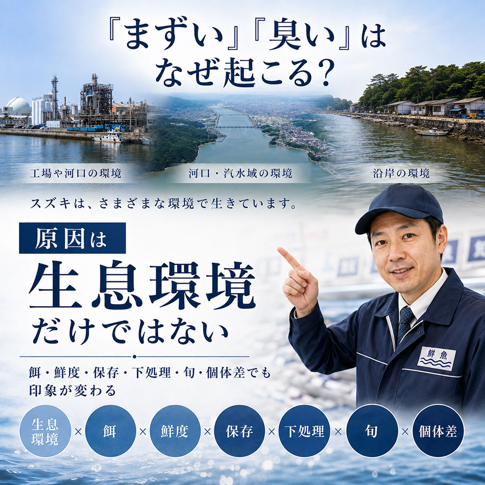 スズキの刺身がまずい・臭いと感じる主な原因