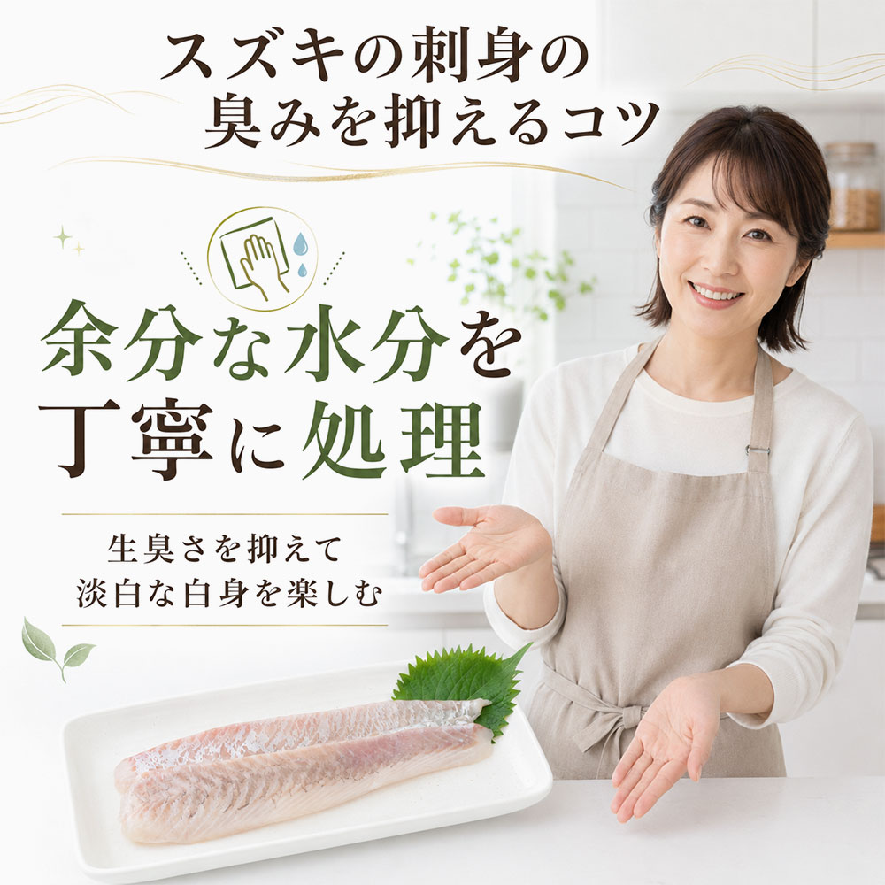 スズキの刺身の臭みを抑えておいしく食べる方法