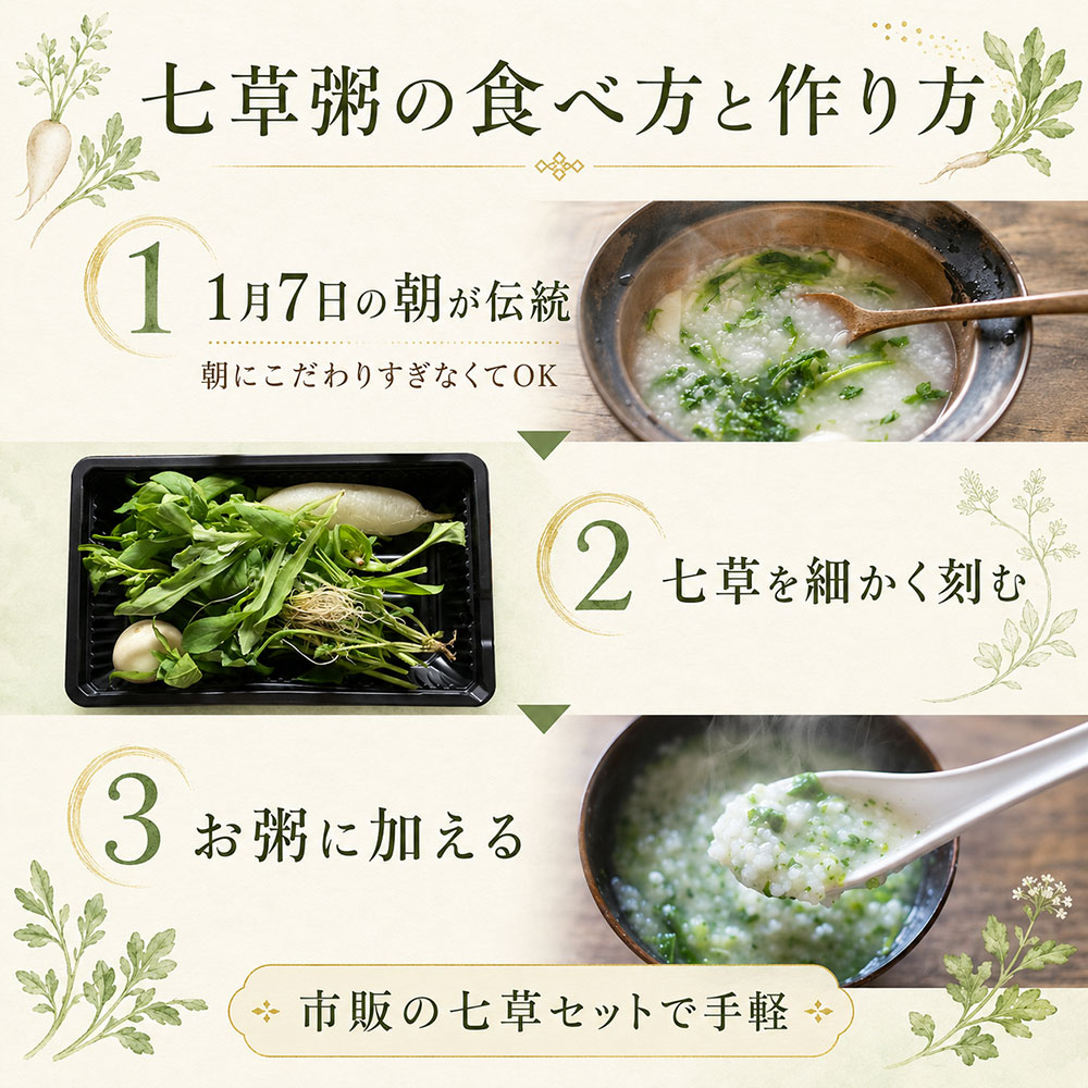 七草粥の食べ方と基本的な作り方