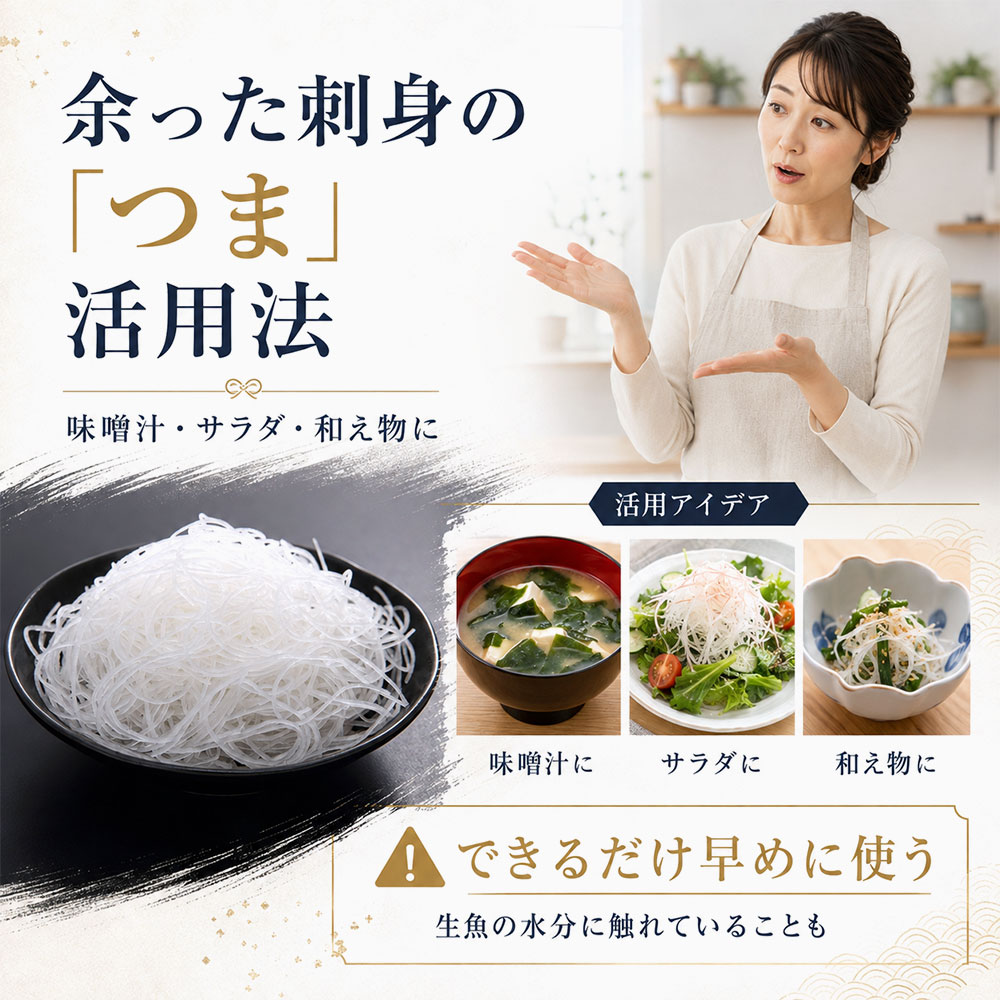 余った刺身の「つま」はどうする?食べ方・リメイク方法