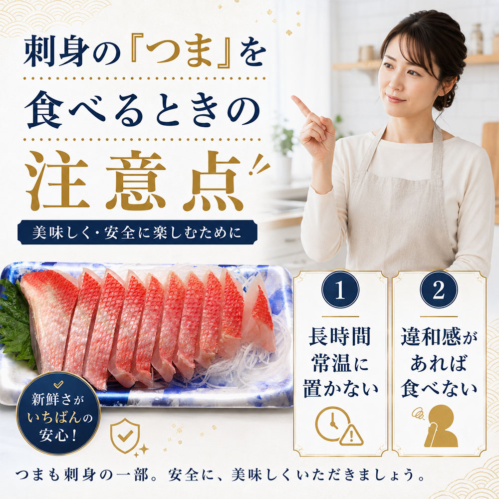 刺身の「つま」を食べるときの注意点