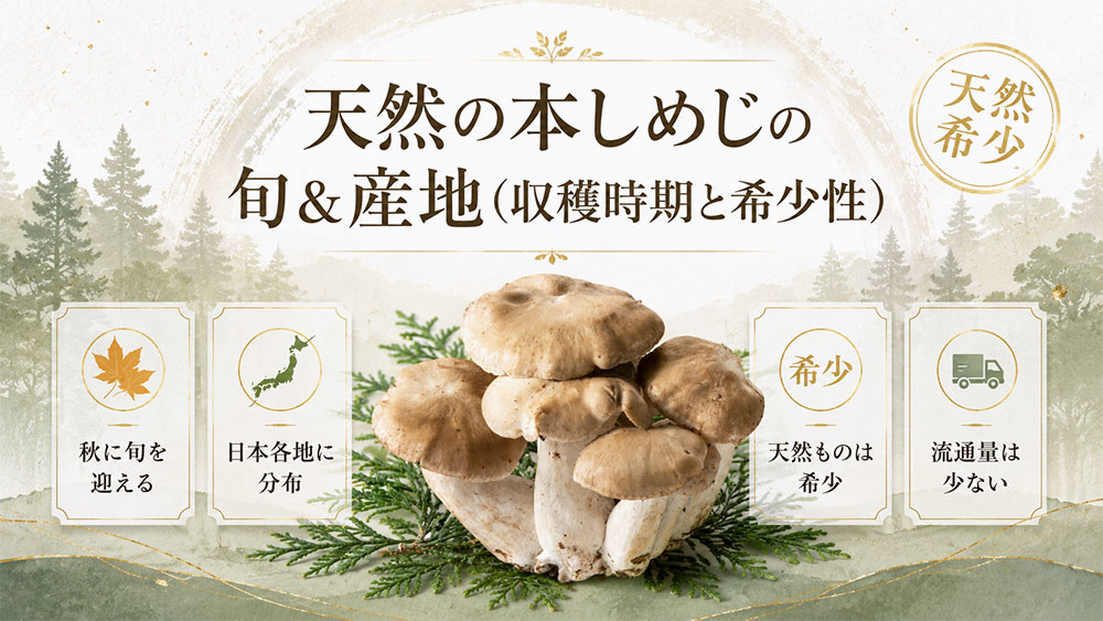 天然の本しめじの旬＆産地（収穫時期と希少性）