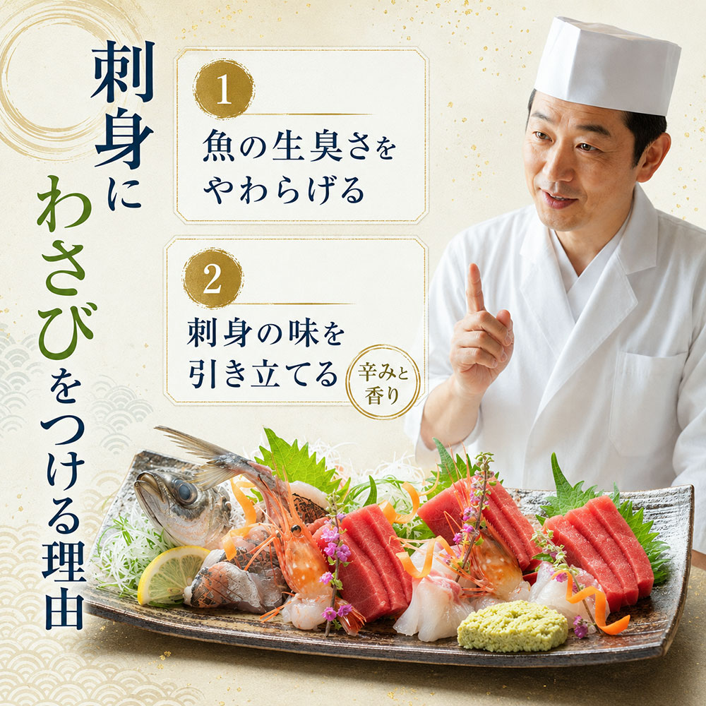 刺身にわさびをつける理由とは?