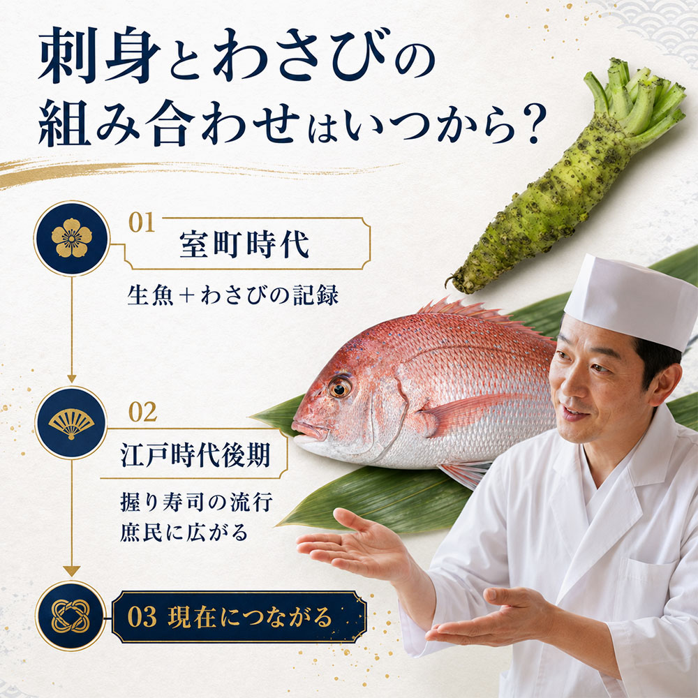 刺身とわさびの組み合わせはいつから?