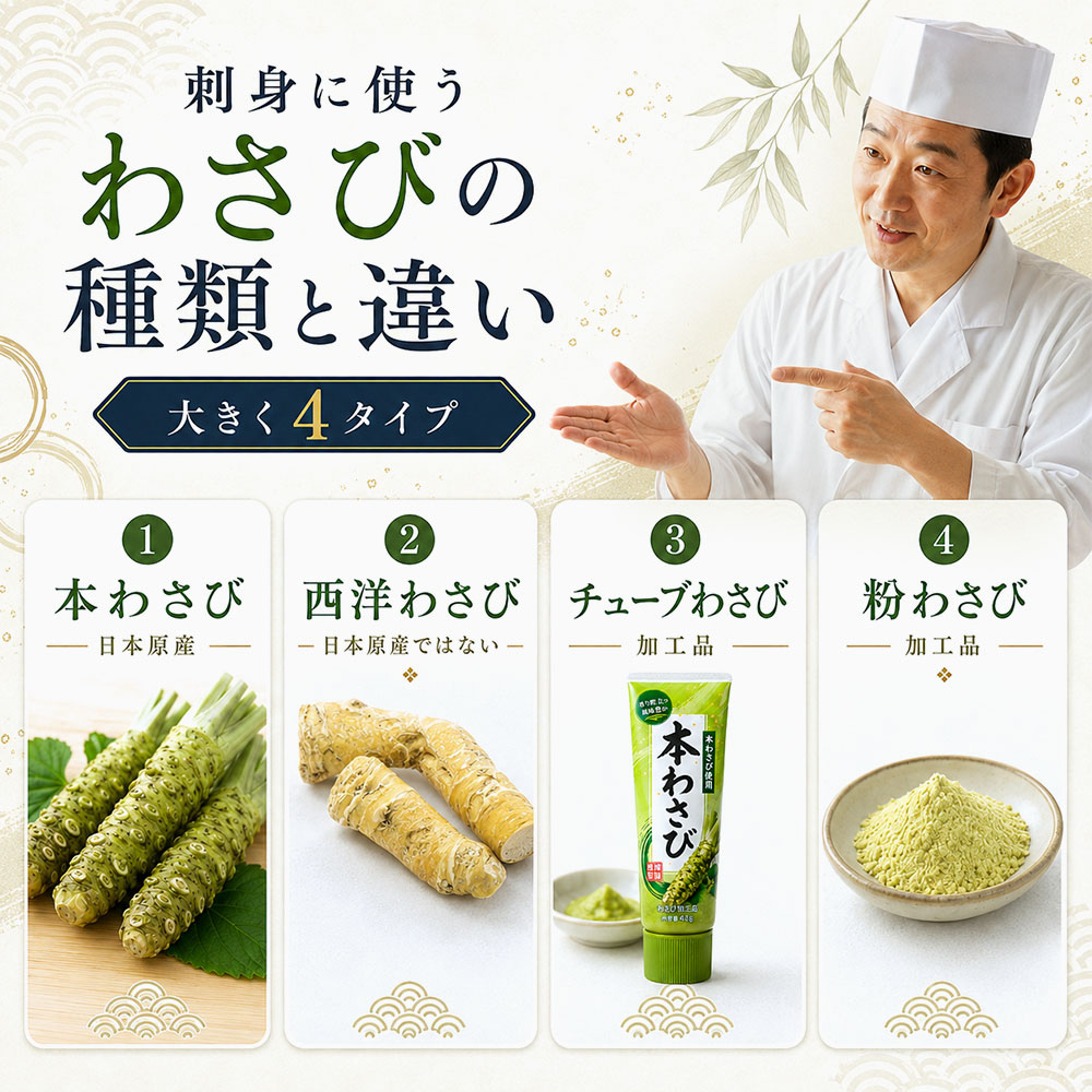 刺身に使うわさびの種類と違い
