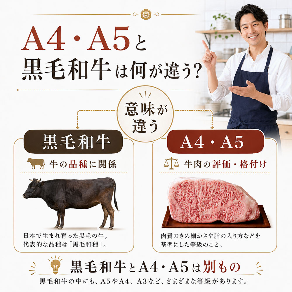 A4・A5と黒毛和牛は何が違う？