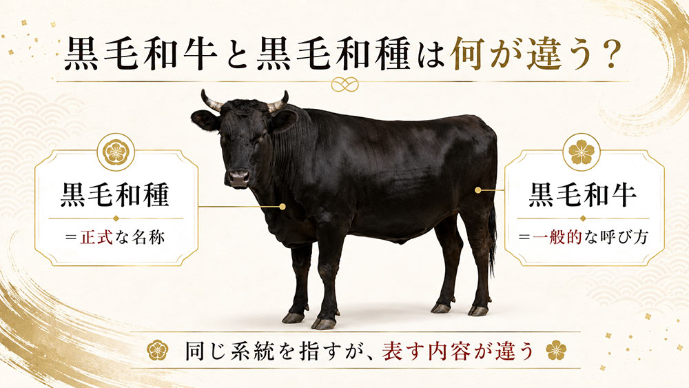 黒毛和牛と黒毛和種は何が違う？